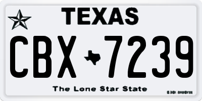 TX license plate CBX7239