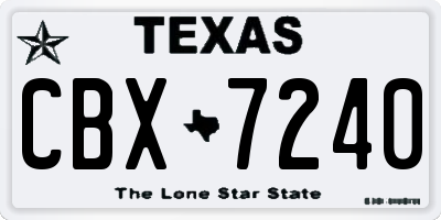 TX license plate CBX7240
