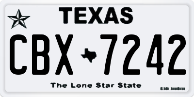 TX license plate CBX7242