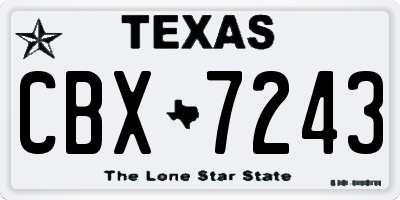 TX license plate CBX7243