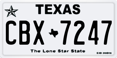 TX license plate CBX7247