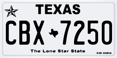TX license plate CBX7250