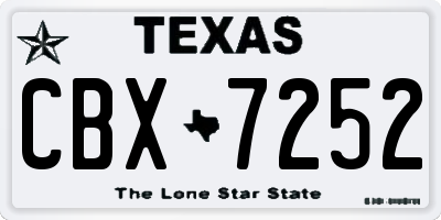 TX license plate CBX7252