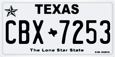 TX license plate CBX7253