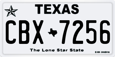 TX license plate CBX7256