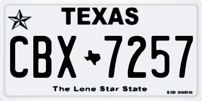 TX license plate CBX7257