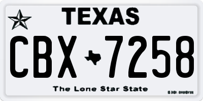 TX license plate CBX7258
