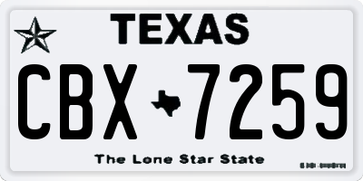TX license plate CBX7259