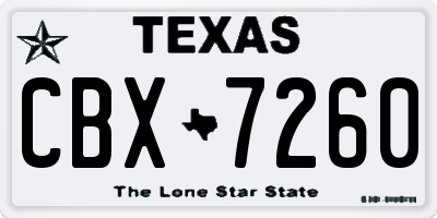 TX license plate CBX7260