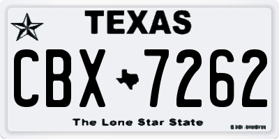 TX license plate CBX7262