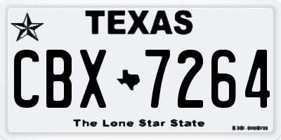 TX license plate CBX7264