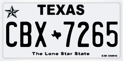 TX license plate CBX7265