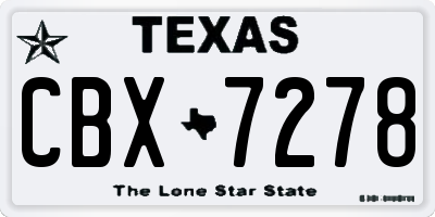 TX license plate CBX7278