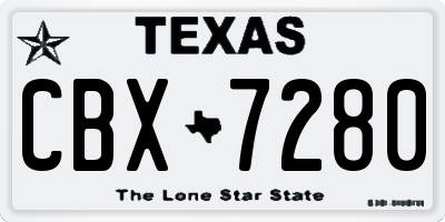 TX license plate CBX7280