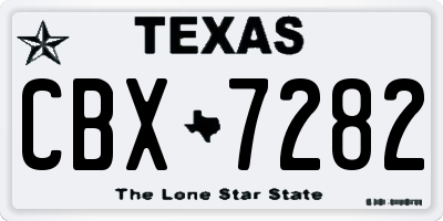 TX license plate CBX7282