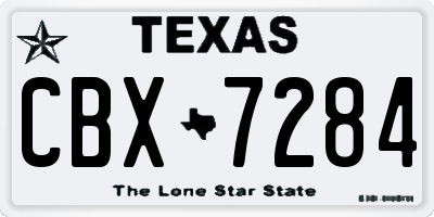 TX license plate CBX7284