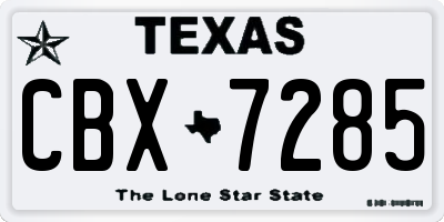 TX license plate CBX7285