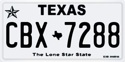 TX license plate CBX7288