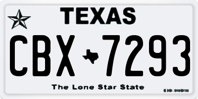 TX license plate CBX7293