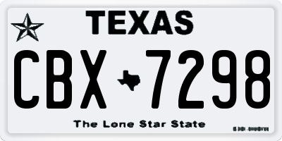 TX license plate CBX7298