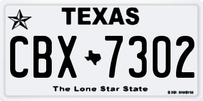 TX license plate CBX7302