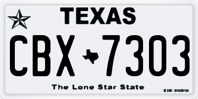TX license plate CBX7303