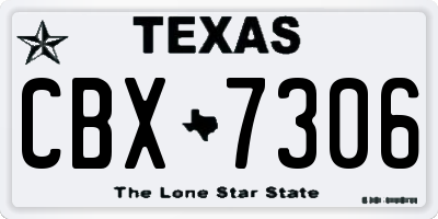 TX license plate CBX7306