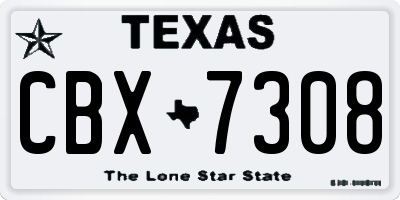 TX license plate CBX7308
