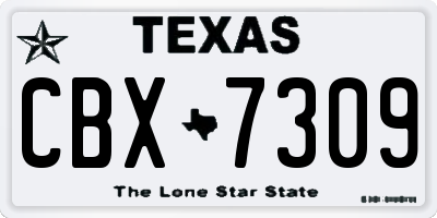 TX license plate CBX7309