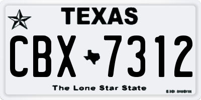 TX license plate CBX7312