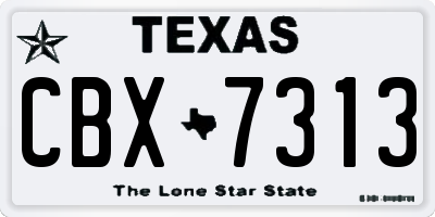 TX license plate CBX7313