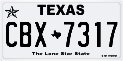 TX license plate CBX7317