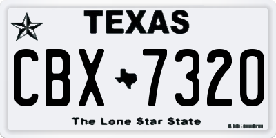 TX license plate CBX7320