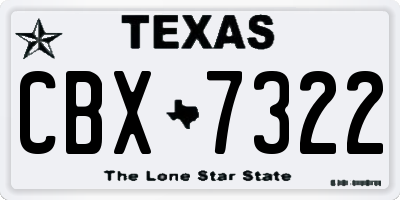 TX license plate CBX7322
