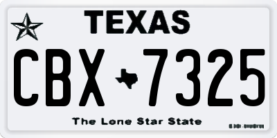 TX license plate CBX7325