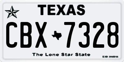 TX license plate CBX7328