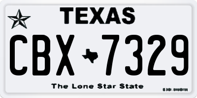 TX license plate CBX7329