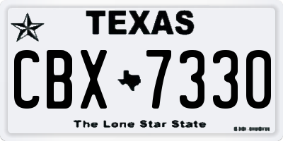 TX license plate CBX7330