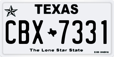 TX license plate CBX7331