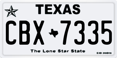 TX license plate CBX7335