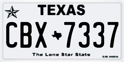 TX license plate CBX7337
