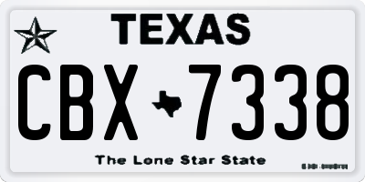 TX license plate CBX7338
