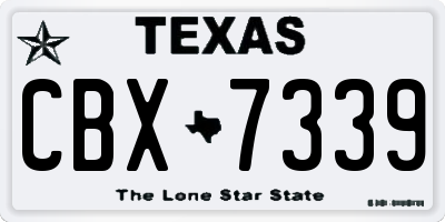 TX license plate CBX7339