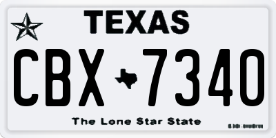 TX license plate CBX7340