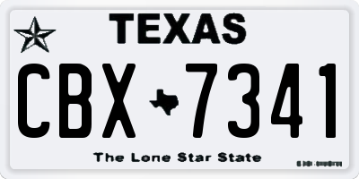 TX license plate CBX7341
