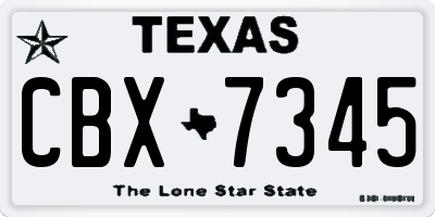 TX license plate CBX7345