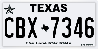 TX license plate CBX7346