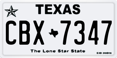 TX license plate CBX7347