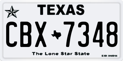 TX license plate CBX7348