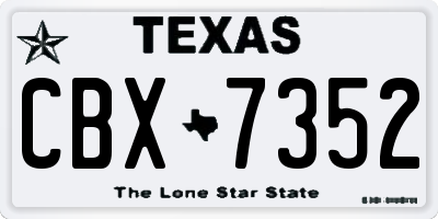 TX license plate CBX7352